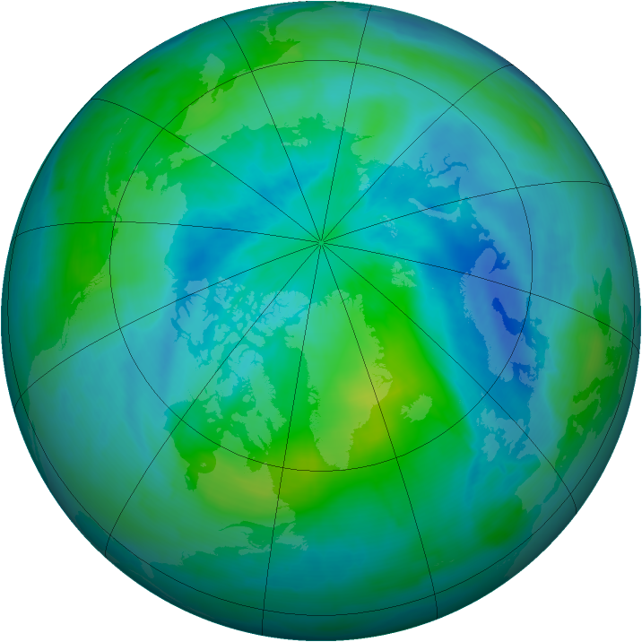 Arctic ozone map for 21 September 2008